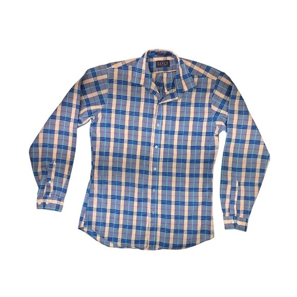Levi's Other - Vintage Levi's Plaid Fitted Shirt Men Medium Long Sleeve Button-Up Blue Korea